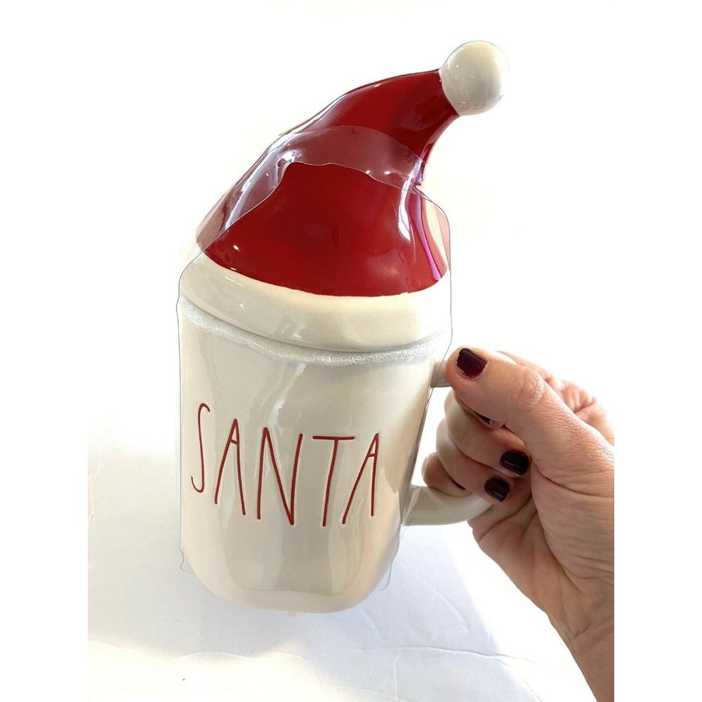 New RAE DUNN Christmas “SANTA" White Mug